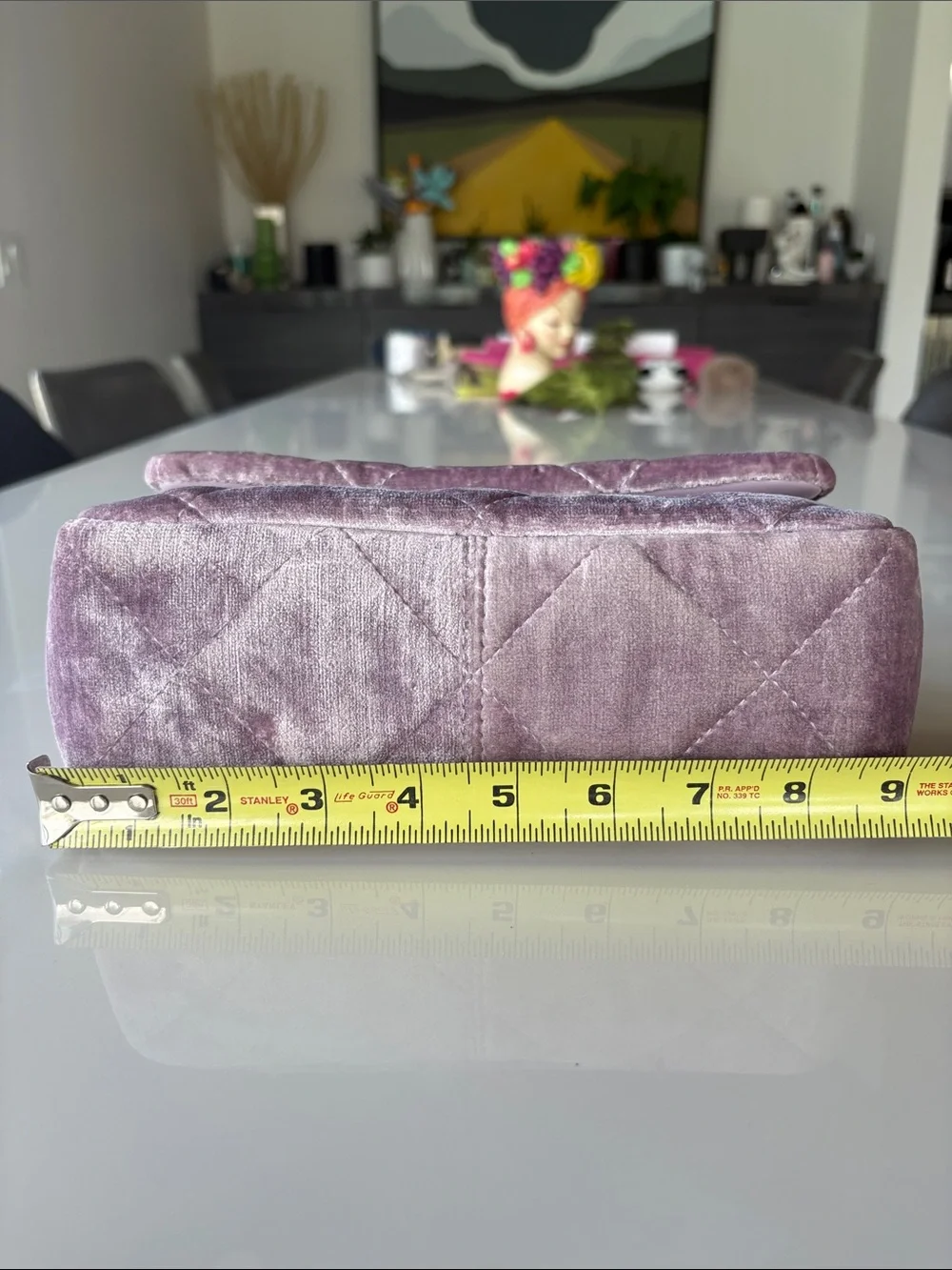Tory Burch Quilted Velvet Shoulder Bag in Lavender Mist